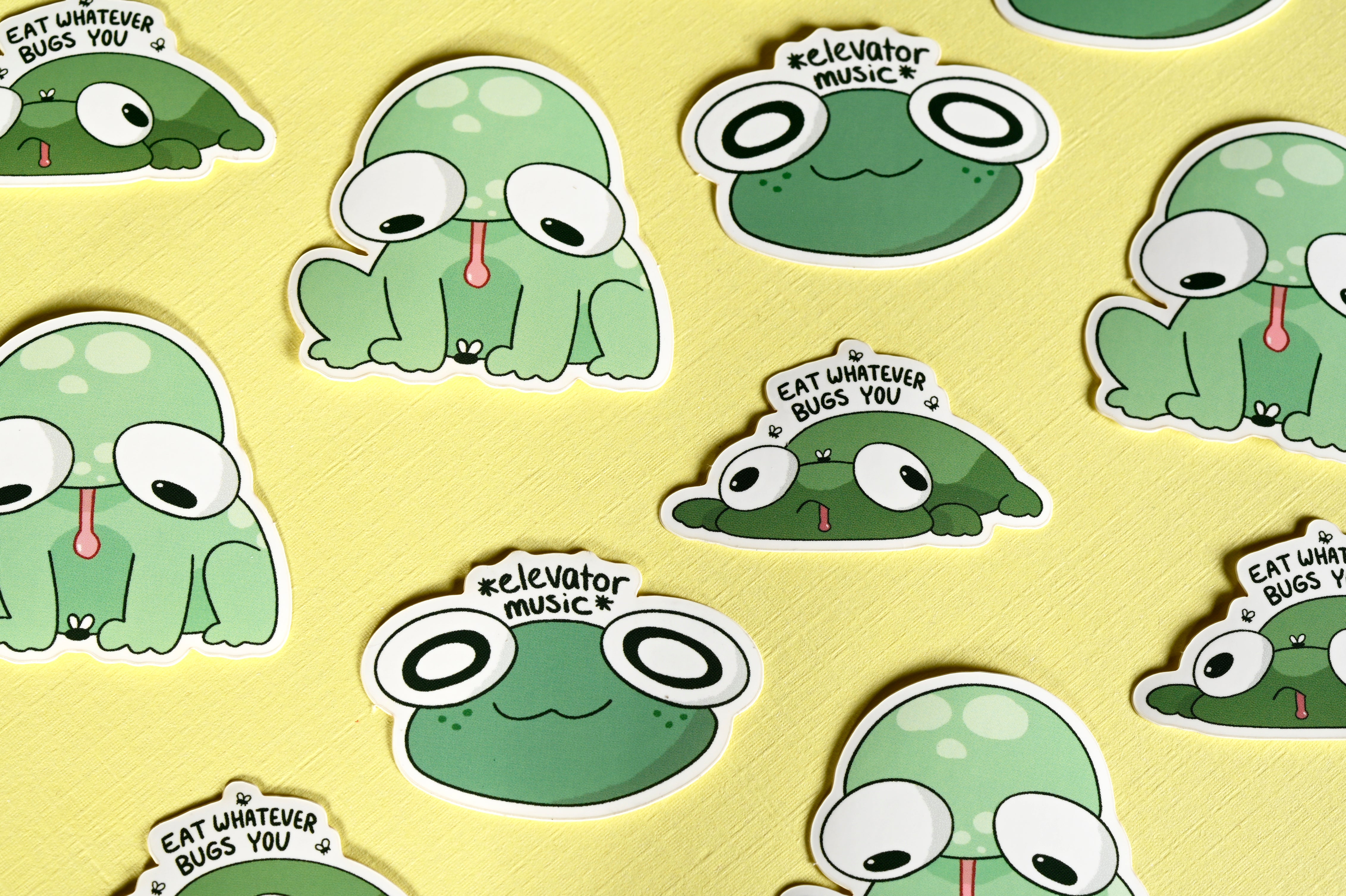 Yellow Frog Sticker Frog Sticker Set – BugBatches
